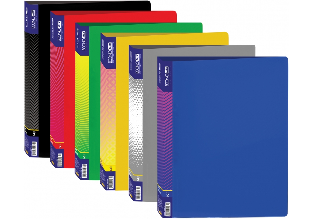 Папка на кільцях ECONOMIX А4 на 2 кільця 35 мм, асорті (E30701)